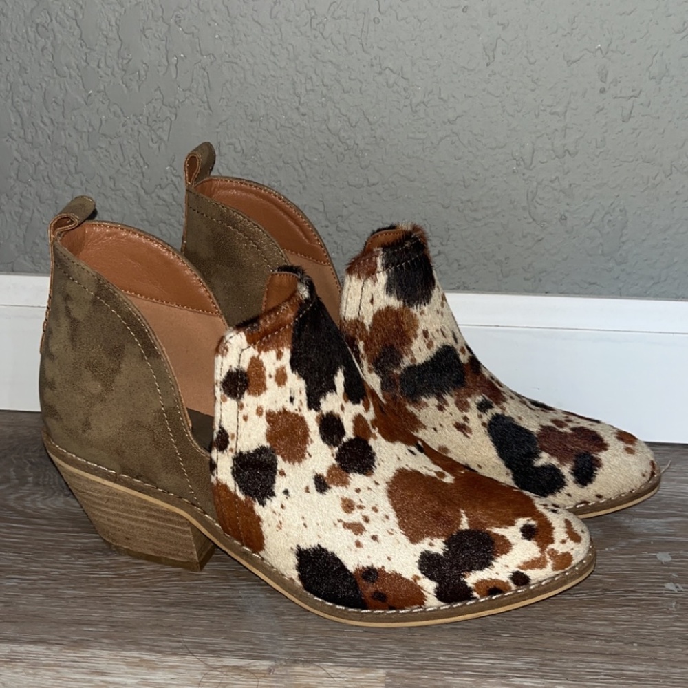 Cowhide booties